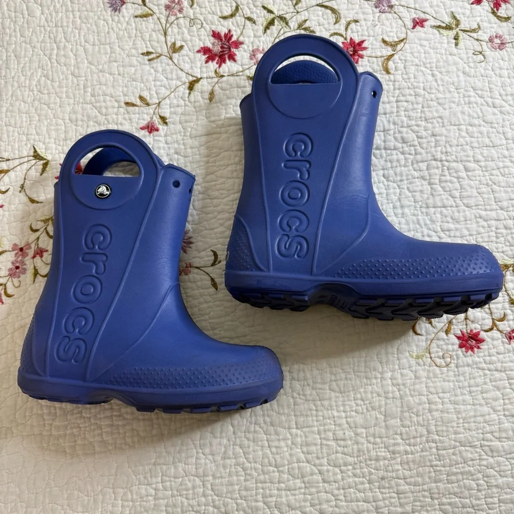 CROCS Handle It Rain Boots, Toddler Boys & Little Boys  Blue Size J 1 - Picture 4 of 8